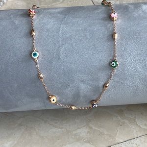 Multi color evil eye necklace